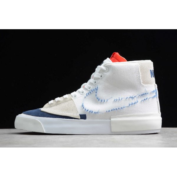 Nike Sb Zoom Blazer Mid Edge Beyaz / Lacivert Kaykay Ayakkabı Türkiye - QRMW7KE5